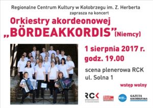 Read more about the article Wtorek, RCK, koncert Orkiestry akordeonowej „BÖRDEAKKORDIS” (Niemcy), godz. 19, wstęp wolny