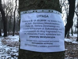 Read more about the article Trzymajcie psy na smyczy! W parkach ruszyła deratyzacja