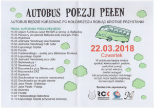 Read more about the article Jutro na ulice miasta wyjedzie „Autobus poezji pełen”