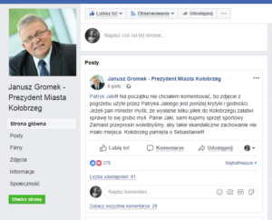Read more about the article Prezydent Kołobrzegu komentuje skandaliczny wpis Patryka Jakiego