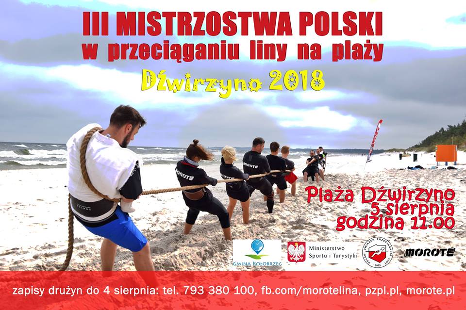 You are currently viewing W niedzielę Mistrzostwa Polski w Przeciąganiu Liny na plaży w Dźwirzynie