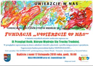 Read more about the article X edycja Przeglądu Twórczości Osób, „Którym Wędruje Się Trochę Trudniej”  w sobotę