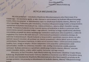 Read more about the article Grupa mieszkańców przeciwko zabudowie zaplecza Marony. Napisali petycję do prezydent Kołobrzegu