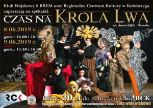 Read more about the article Sobota, RCK, spektakl musicalowy „Czas na Króla Lwa”, godz. 16 i 18.30, bilety 20 zł