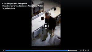 Read more about the article Policja szuka tego mężczyzny. Jest podejrzany o kradzież puszki z pieniędzmi (wideo)