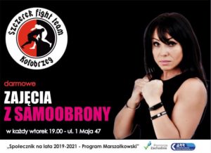 Read more about the article Wtorek, sali sportowej przy. ul. 1 Maja 47, zajęcia z samoobrony dla kobiet, godz. 19, wstęp wolny