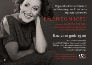 Read more about the article Sobota, RCK, koncert „Byle nie o miłości” (piosenki Agnieszki Osieckiej), godz. 19, bilety 40zł/50zł 