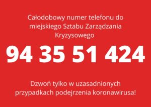 Read more about the article Całodobowy numer telefonu. Używajmy go TYLKO w uzasadnionych przypadkach zagrożenia koronawirusem!