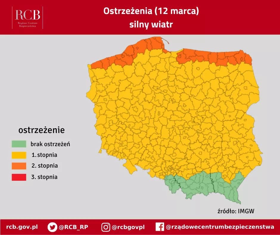 You are currently viewing Ostrzeżenie pogodowe. W porywach powieje nawet do 130 km/h