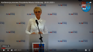 Read more about the article Zapis wideo konferencji prezydent Kołobrzegu ws. sytuacji w mieście wywołanej pandemią koronawirusa