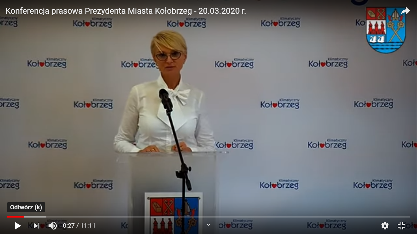 You are currently viewing Zapis wideo konferencji prezydent Kołobrzegu ws. sytuacji w mieście wywołanej pandemią koronawirusa