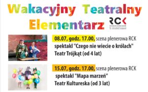 Read more about the article 8 lipca, RCK, Wakacyjny Teatralny Elementarz, godz. 17, wstęp wolny