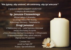 Read more about the article Czesław Hoc: Żegnaj nasz Przyjacielu!