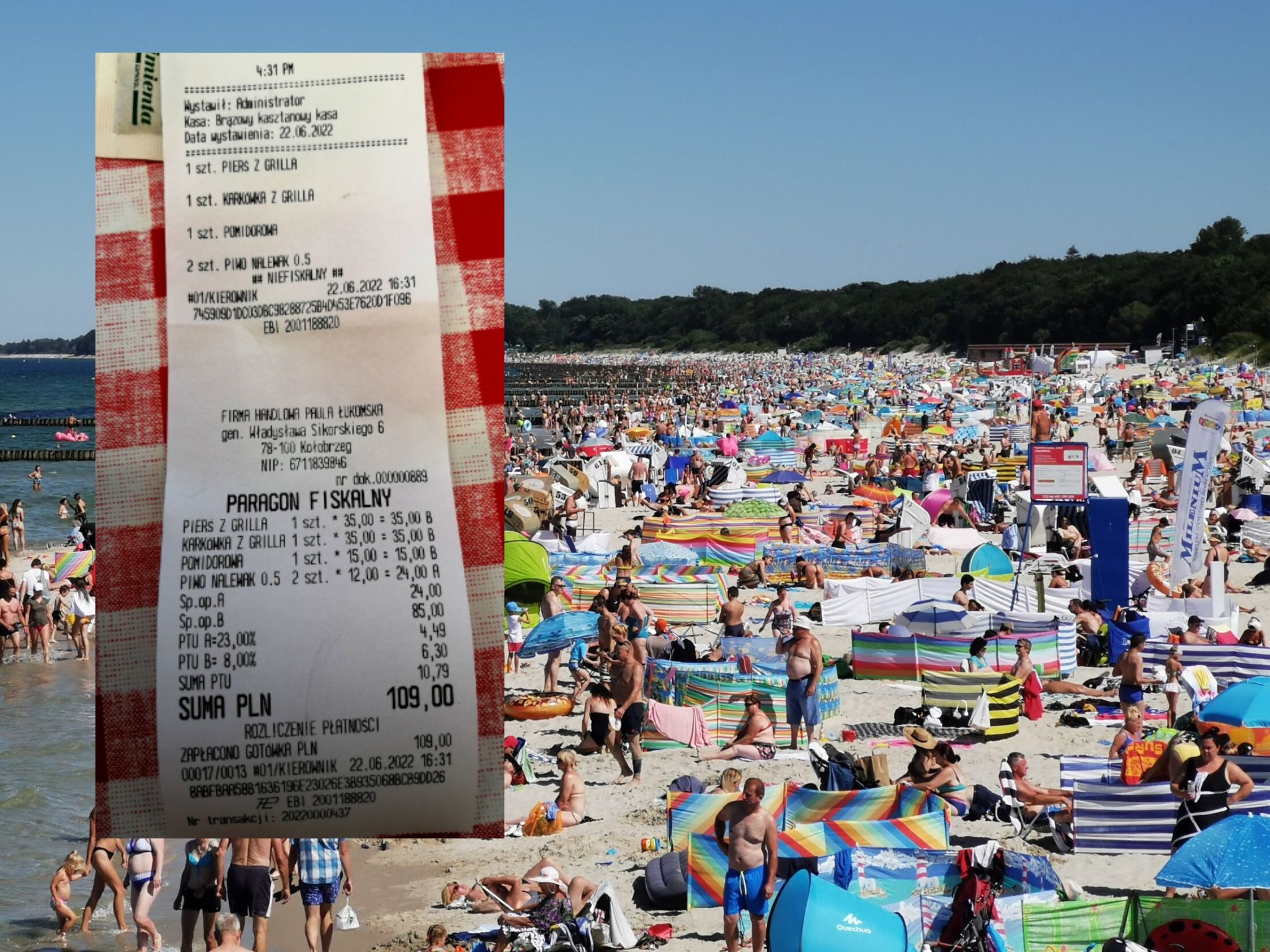 You are currently viewing A więc nie tylko „paragony grozy”?! Turysta z Poznania najadł się do syta w Kołobrzegu i chwali rachunek. „Tanio!”