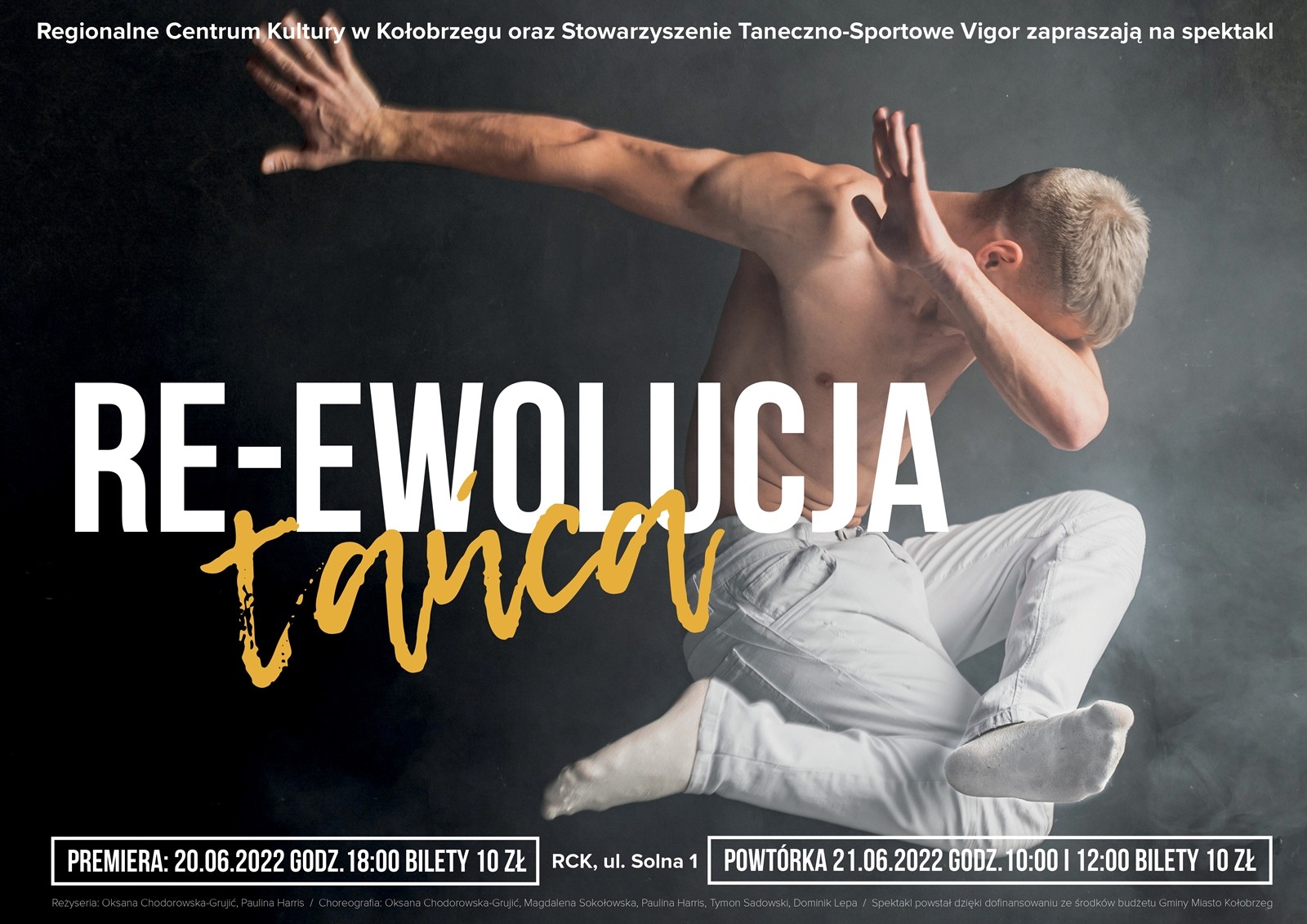 You are currently viewing 20 i 21 czerwca, RCK, Re-Ewolucja tańca – spektakl taneczny, bilety 10 zł