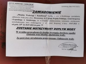 Read more about the article UWAGA, centrum Kołobrzegu będzie bez wody