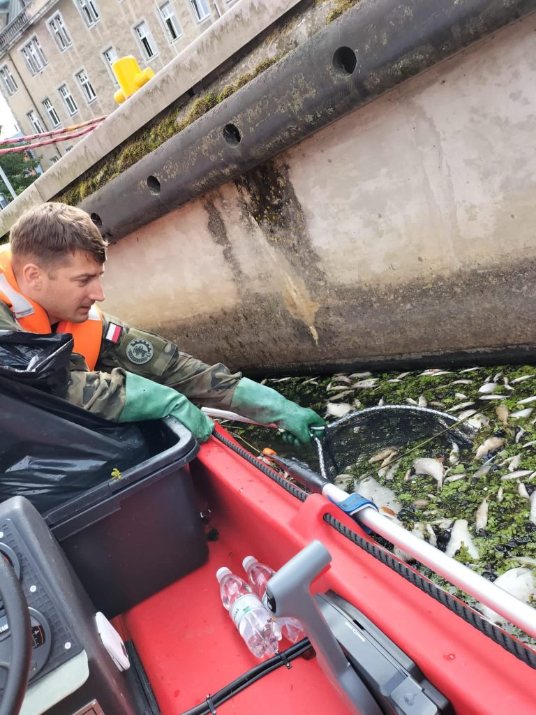 batalion 768x1024 - Żołnierze z Kołobrzegu pomagają usuwać skutki katastrofy ekologicznej na Odrze