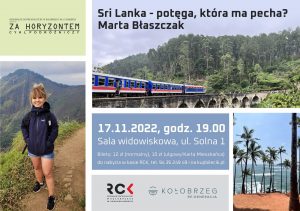 Read more about the article 17 listopada, RCK, Za horyzontem: „Sri Lanka – potęga, która ma pecha?”, godz. 19, bilety 12 zł