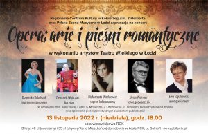 Read more about the article 13 listopada, RCK, koncert „Arie i pieśni romantyczne”, godz. 18, bilety 40 zł