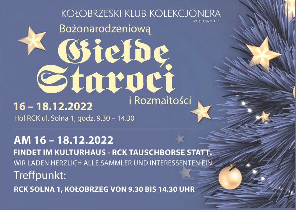 You are currently viewing 16-18 grudnia, RCK, Giełda Staroci i Rozmaitości, wstęp wolny