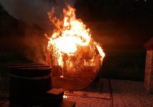 Read more about the article Pożar w Nieżynie. Spłonęła sauna