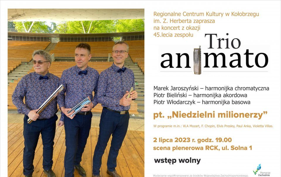 You are currently viewing 2 lipca, RCK, koncert „Niedzielni milionerzy”, godz. 19, wstęp wolny