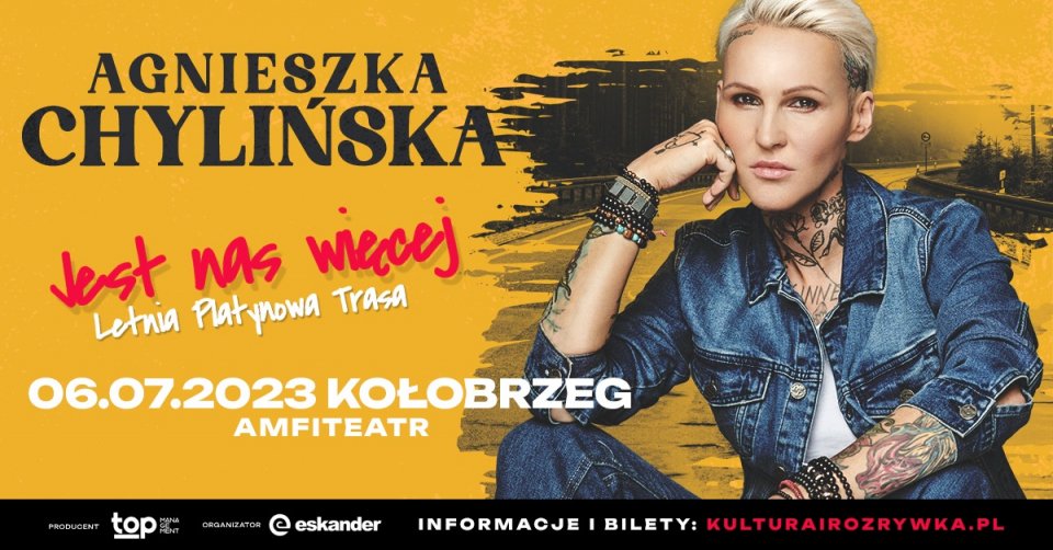 You are currently viewing 6 lipca, amfiteatr, koncert Agnieszki Chylińskiej, godz. 19, bilety od 89 zł