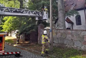 Read more about the article Drzewo przewróciło się na kościół.  Uszkodzony został dach