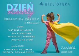 Read more about the article Dzień Otwarty w bibliotece na Ogrodach. W programie m.in. wspólne śniadanie, joga, warsztaty rodzinne i muzyka na żywo