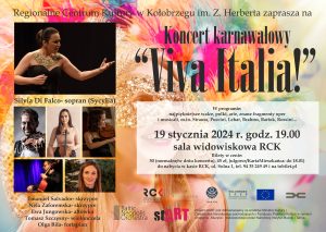 Read more about the article 19 stycznia, RCK, koncert karnawałowy: “Viva Italia!”, godz. 19, bilety 50 zł