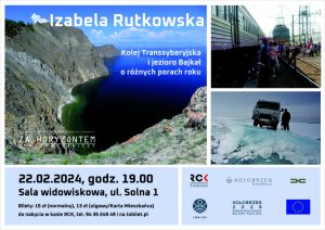 Read more about the article 22 lutego, RCK, spotkanie „Za horyzontem”, godz. 19, bilet 15 zł