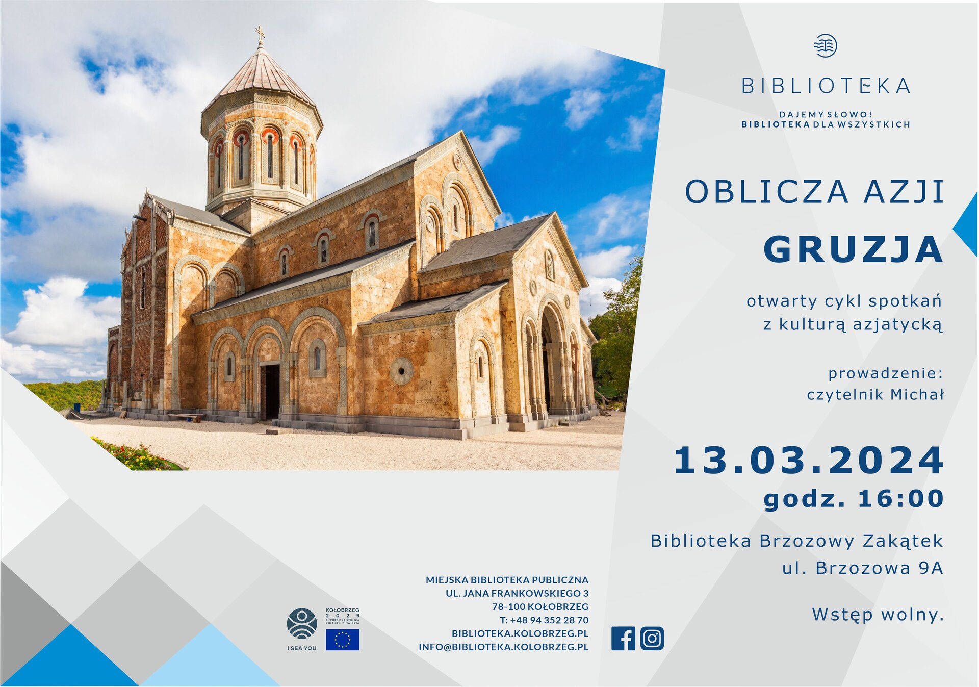 You are currently viewing 13 marca, biblioteka, spotkanie „Oblicza Azji – Gruzja”, godz. 16, wstęp wolny