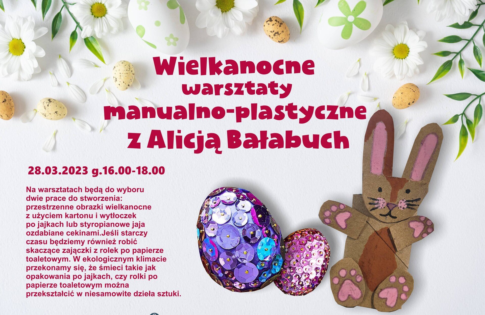 You are currently viewing 28 marca, RCK, warsztaty wielkanocne, godz. 18, wstęp wolny (obowiązują zapisy)