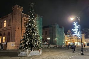 Read more about the article W Kołobrzegu miejska choinka już stoi. Kiedy zapalą się światełka?