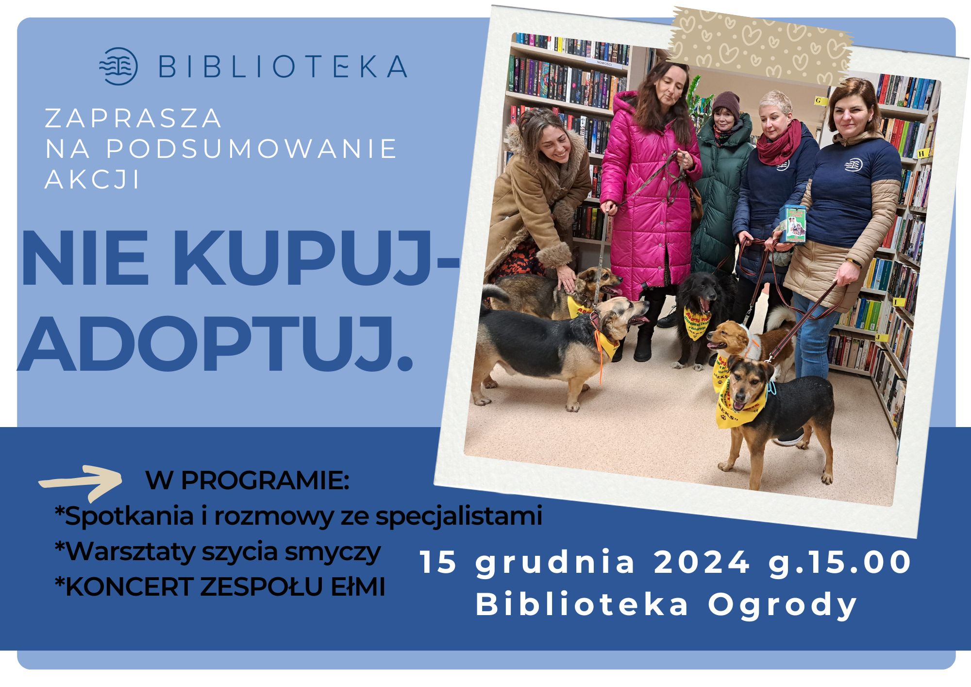 You are currently viewing Nie kupuj! Adoptuj! Biblioteka na Ogrodach zaprasza w niedzielę wszystkich zwierzolubów