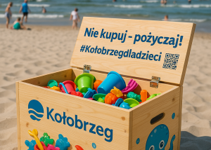 Read more about the article Kołobrzeg wprowadza na plażach skrzynie z zabawkami. Będzie można je sobie za darmo pożyczyć