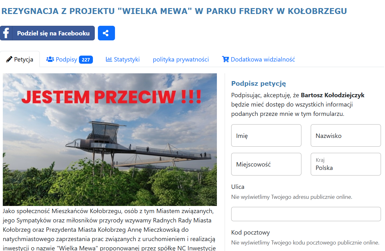 You are currently viewing W sieci pojawiła się petycja przeciwko „Mewie” w parku im. A. Fredry