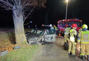 Read more about the article Wypadek w Siemyślu. Kierowca zakleszczony we wraku