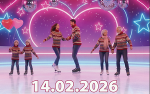 Read more about the article Walentynki na lodowisku. Zakochani w rytmie disco