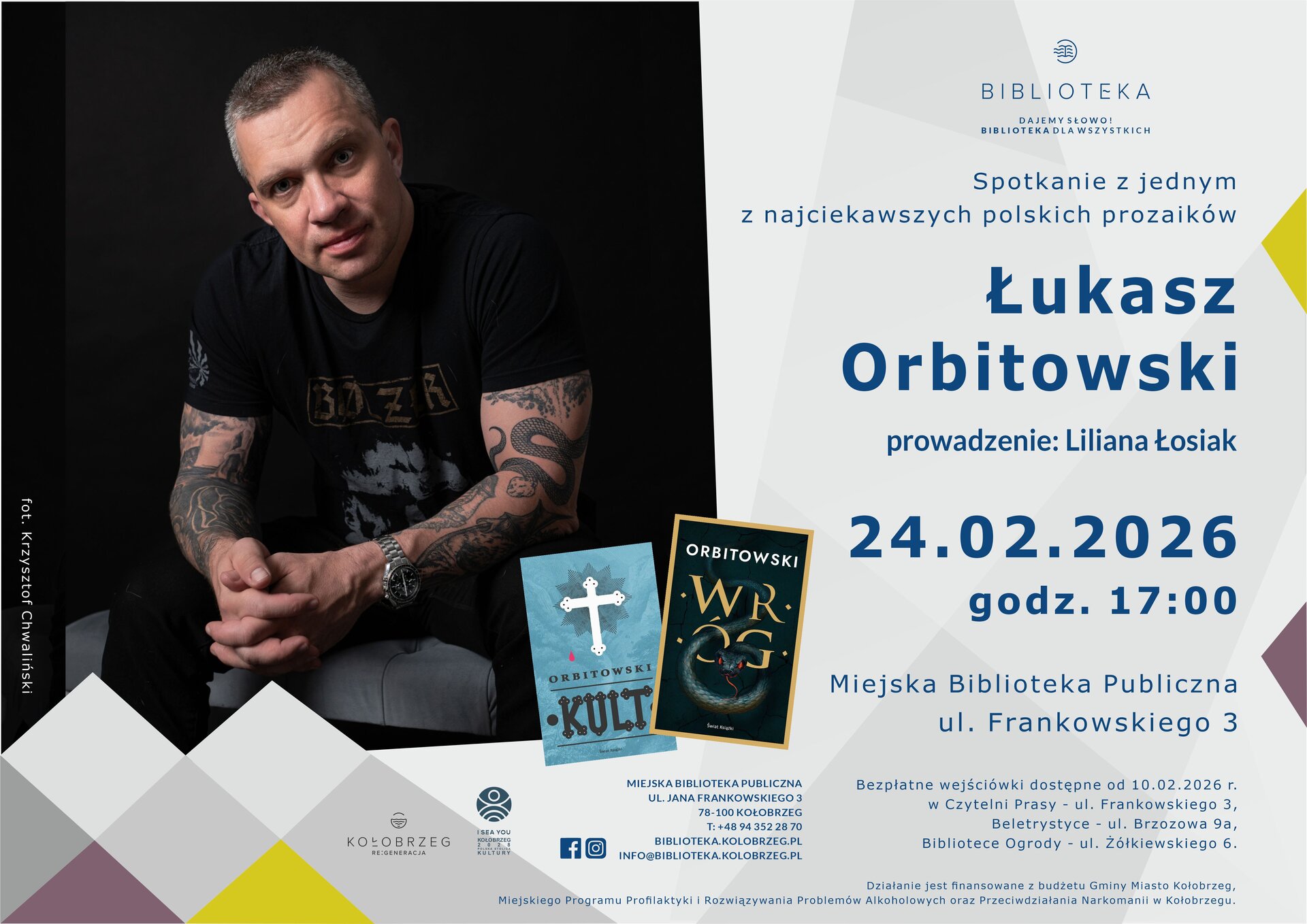 You are currently viewing 24 lutego, spotkanie z pisarzem Łukaszem Orbitowskim