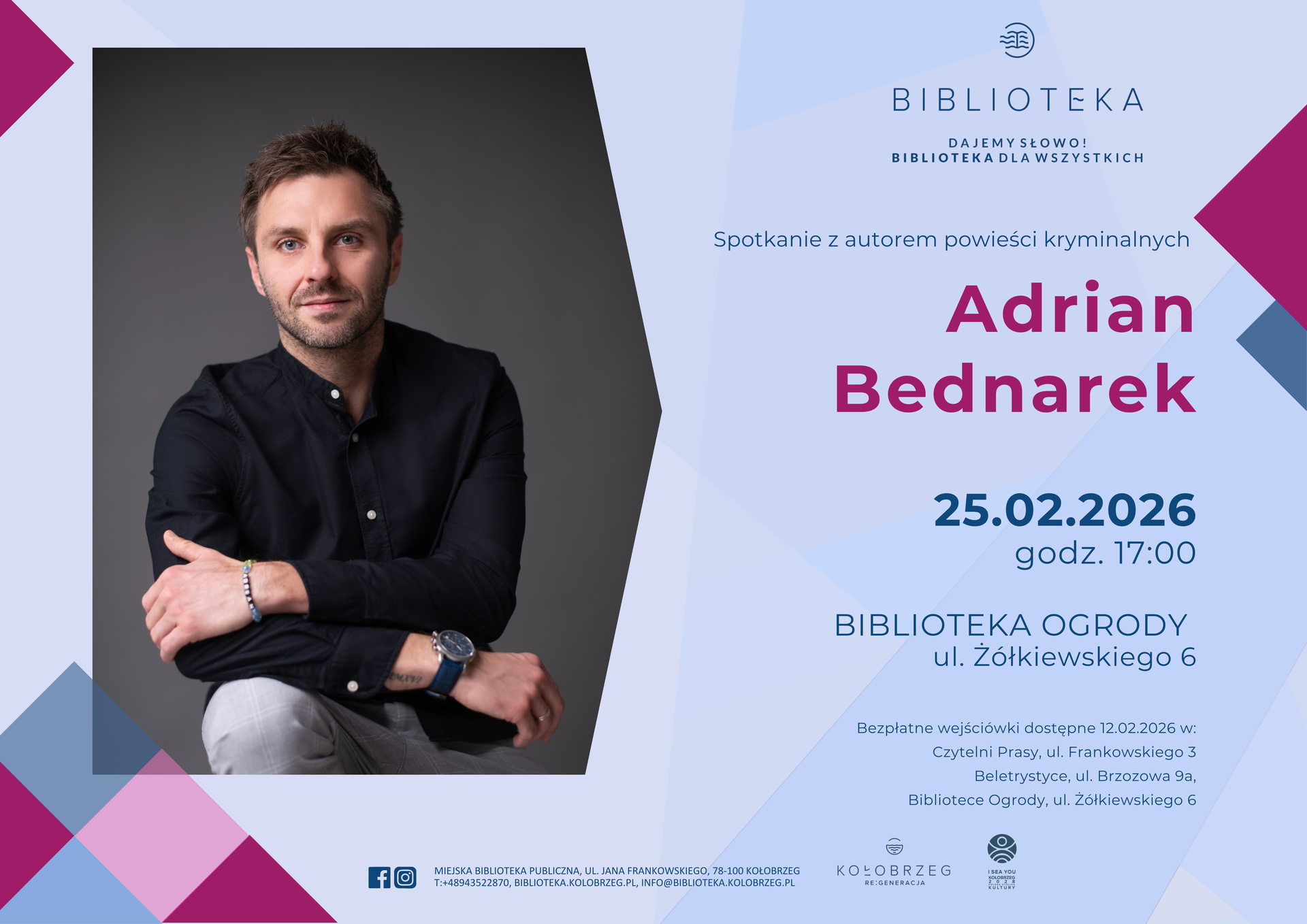 You are currently viewing 25 lutego, spotkanie autorskie z pisarzem Adrianem Bednarkiem