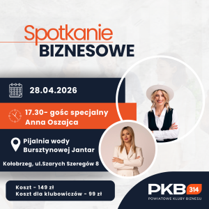 Jutro spotkanie biznesowe PKB 314 w Pijalni Wody Bursztynowej Jantar w Kołobrzegu