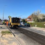 Trwa frezowanie Starynowskiej. Przejazd jednym pasem jezdni