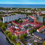 widok na miasto Kołobrzeg z góry