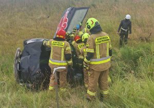 Wypadek na drodze ekspresowej S6 za MOP Jarkowo
