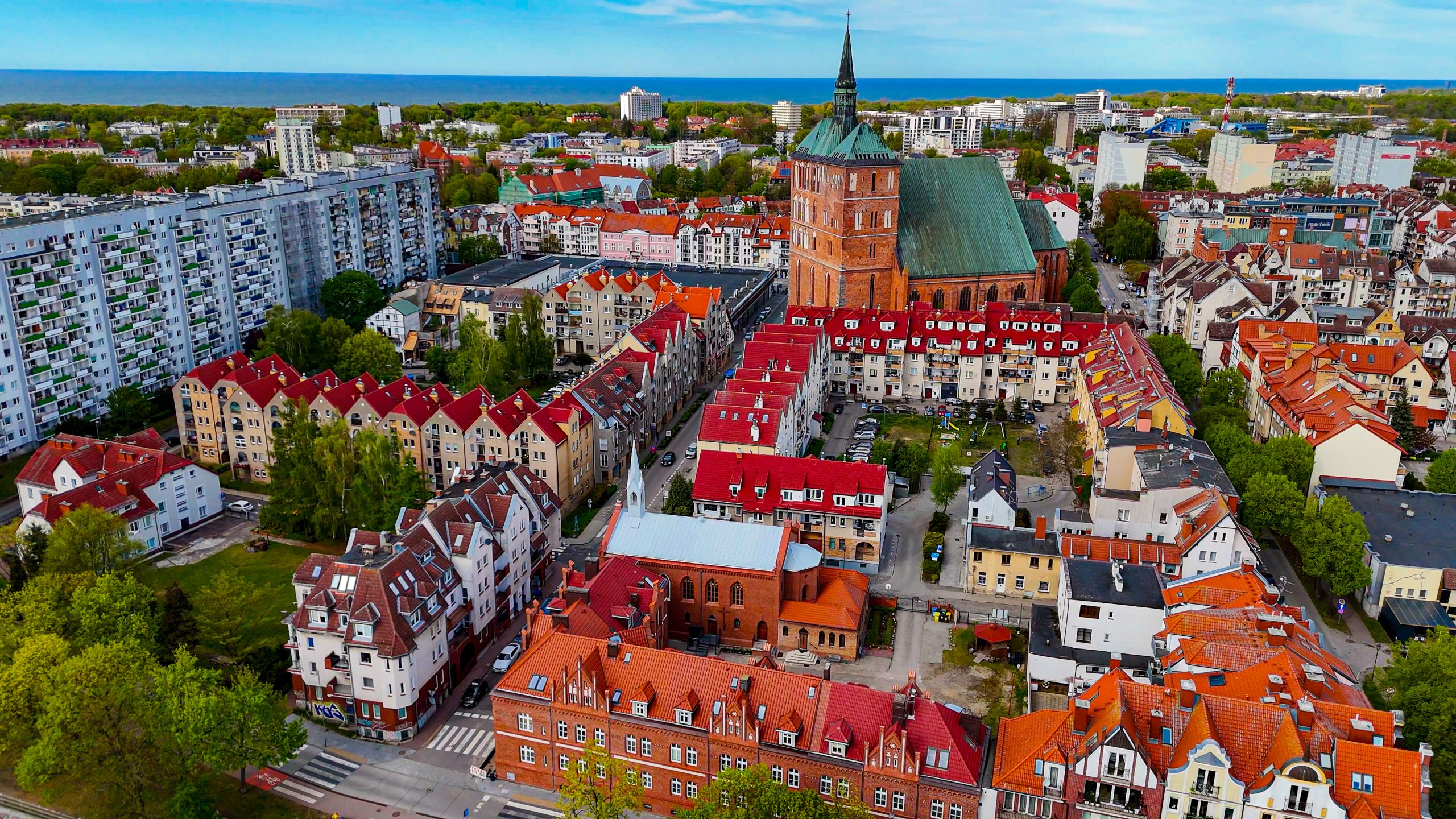 widok na Kołobrzeg z góry