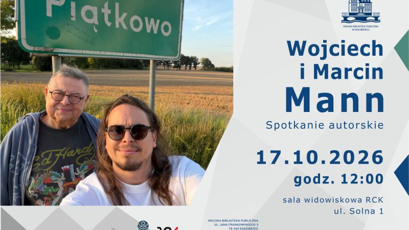 plakat zapraszający na spotkanie z Wojciechem Mannem