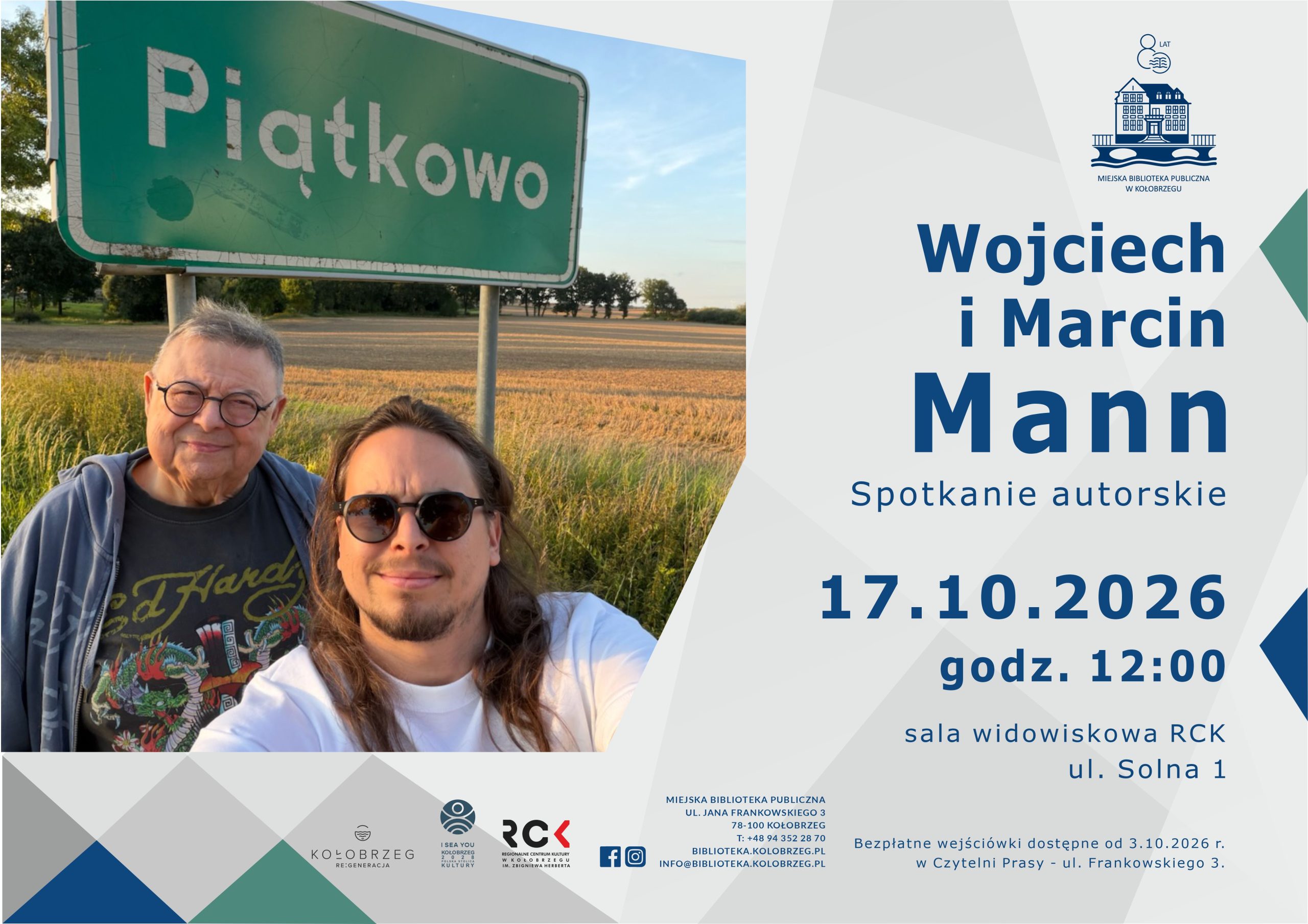 plakat zapraszający na spotkanie z Wojciechem Mannem