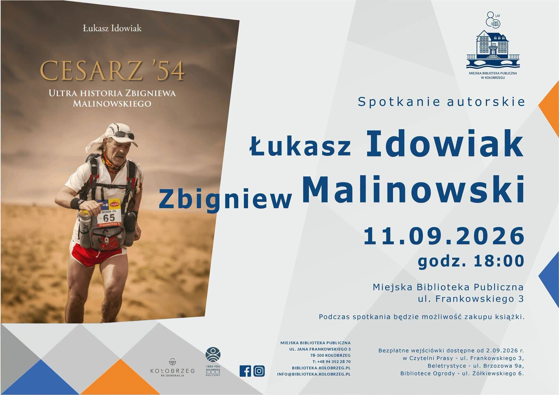 You are currently viewing 11 września, spotkanie autorskie z Łukaszem Idowiakiem oraz Zbigniewem Malinowskim