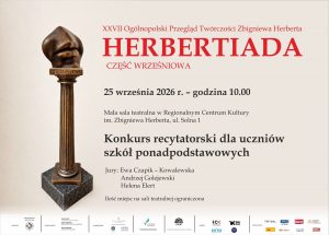 Read more about the article 25 września, XXVII Herbertiada – tym razem recytatorska